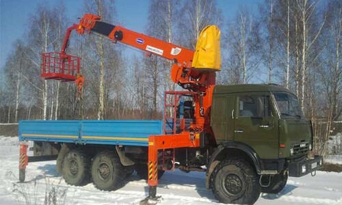 Манипулятор КМУ KANGLIM на шасси КамАЗ вездеход